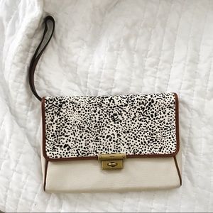 Fossil leather clutch